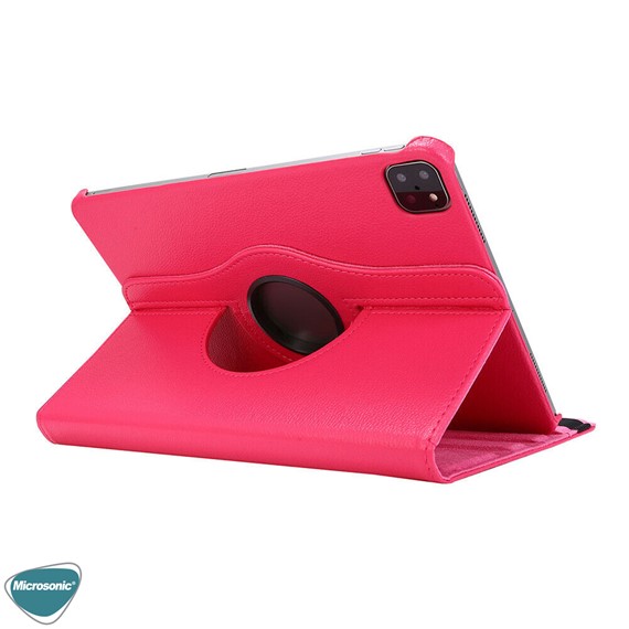 Microsonic Apple iPad Pro 11 2022 4 Nesil Kılıf A2759-A2435-A2761-A2762 360 Rotating Stand Deri Pembe 3