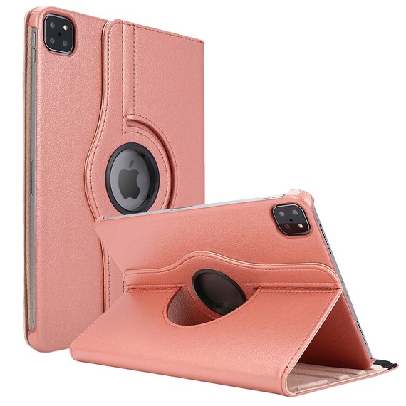 Microsonic Apple iPad Pro 11 2021 3 Nesil Kılıf A2377-A2459-A2301-A2460 360 Rotating Stand Deri Rose Gold 1