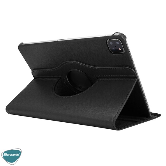 Microsonic Apple iPad Pro 11 2021 3 Nesil Kılıf A2377-A2459-A2301-A2460 360 Rotating Stand Deri Siyah 3