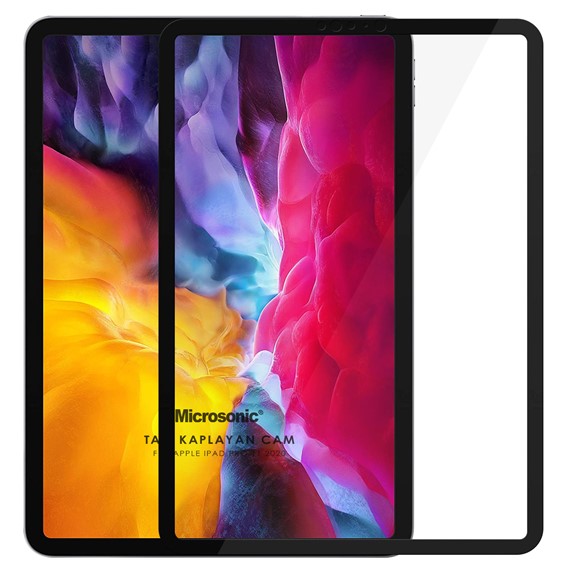 Microsonic Apple iPad Pro 11 2020 2 Nesil A2228-A2068-A2230 Tam Kaplayan Temperli Cam Ekran Koruyucu Siyah 1