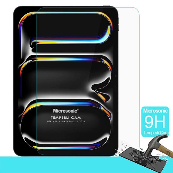 Microsonic Apple iPad Pro 11 2024 A2836-A2837 Tempered Glass Cam Ekran Koruyucu 2