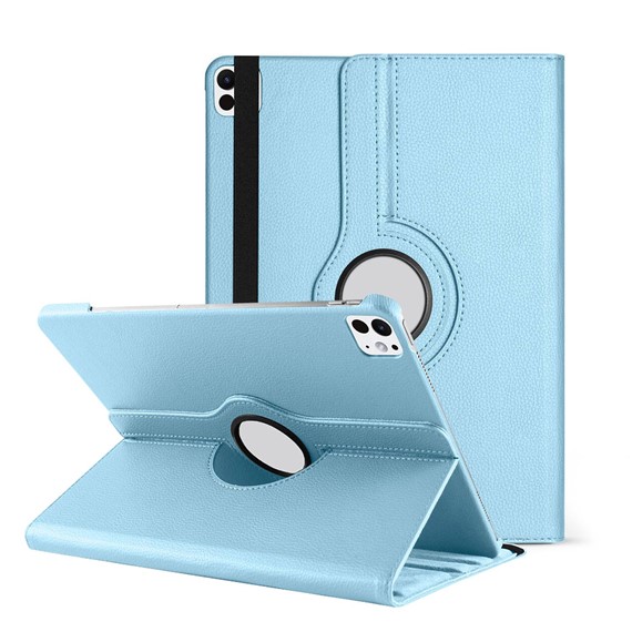 Microsonic Apple iPad Pro 11 2024 Kılıf A2836-A2837 360 Rotating Stand Deri Mavi 1