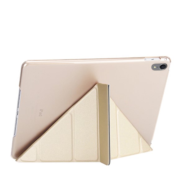 Microsonic Apple iPad Pro 12 9 2018 A1876-A2014-A1895-A1983 Folding Origami Design Kılıf Gold 2