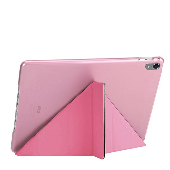 Microsonic Apple iPad Pro 12 9 2018 A1876-A2014-A1895-A1983 Folding Origami Design Kılıf Pembe 2