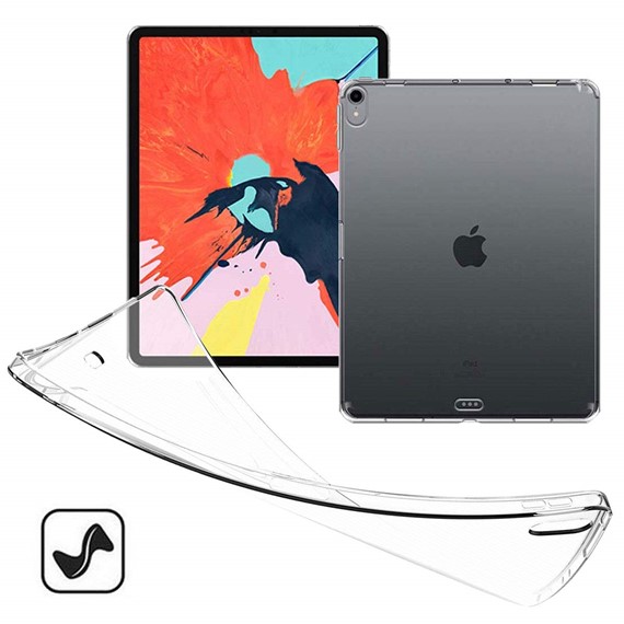Microsonic Apple iPad Pro 12 9 2018 A1876-A2014-A1895-A1983 Kılıf Transparent Soft Beyaz 3