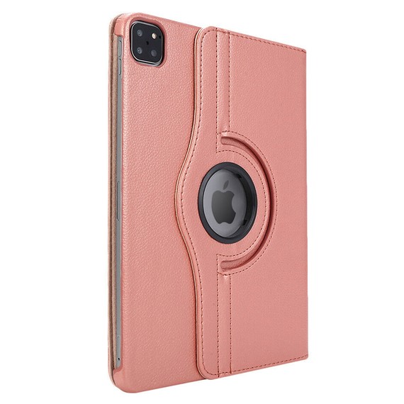 Microsonic Apple iPad Pro 12 9 2021 5 Nesil Kılıf A2378-A2461-A2379-A2462 360 Rotating Stand Deri Rose Gold 2