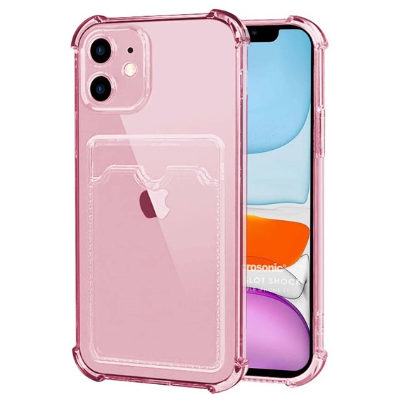 Microsonic Apple iPhone 11 Card Slot Shock Kılıf Pembe 1