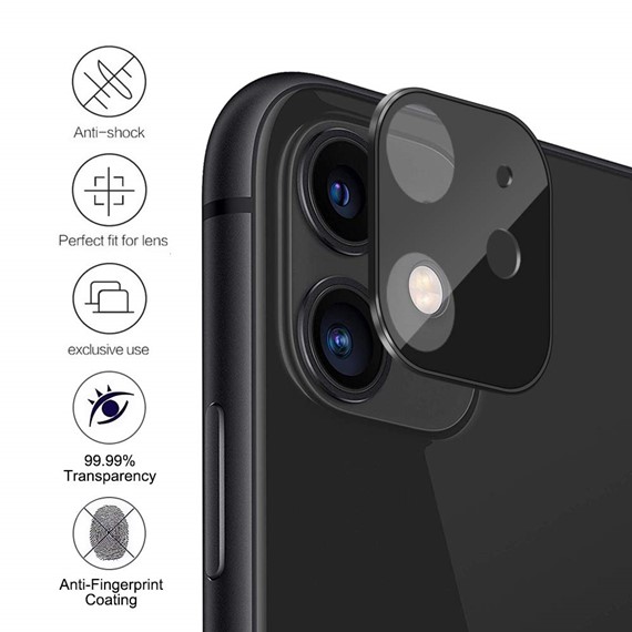 Microsonic Apple iPhone 11 6 1 Kamera Lens Koruma Camı V2 Siyah 3