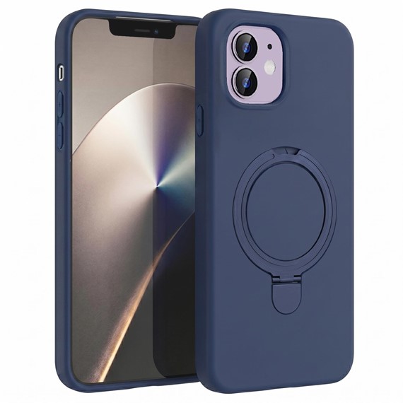 Microsonic Apple iPhone 11 Kılıf Aura Stant MagSafe Lacivert 1