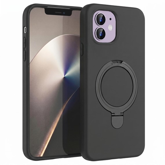 Microsonic Apple iPhone 11 Kılıf Aura Stant MagSafe Siyah 1
