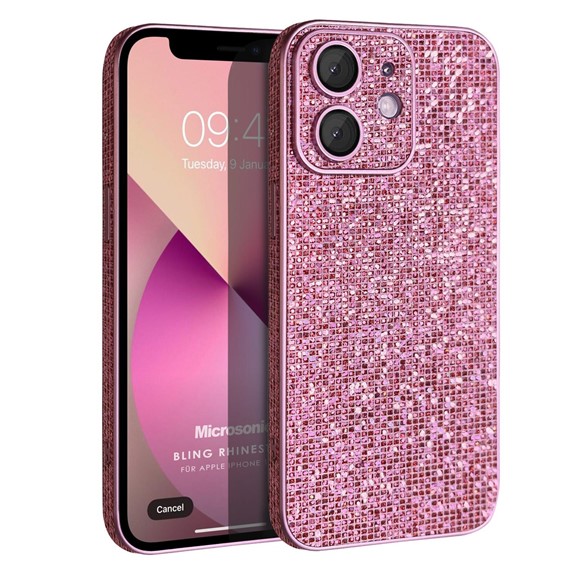 Microsonic Apple iPhone 11 Kılıf Bling Rhinestones Pembe 1