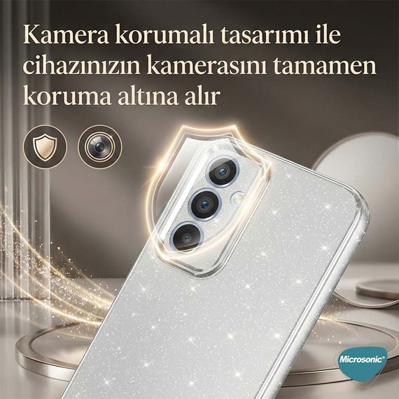 Microsonic Apple iPhone 15 Kılıf Grand Stardust Siyah 4