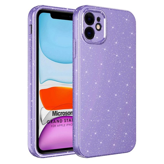 Microsonic Apple iPhone 12 Kılıf Grand Stardust Mor 1