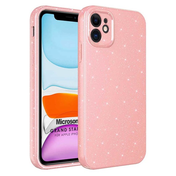 Microsonic Apple iPhone 12 Kılıf Grand Stardust Pembe 1
