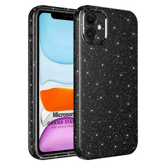 Microsonic Apple iPhone 12 Kılıf Grand Stardust Siyah 1