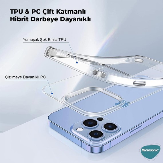 Microsonic Apple iPhone 13 Pro Max Kılıf Heavy Drop Şeffaf 4