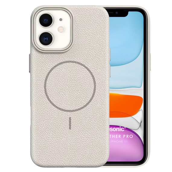 Microsonic Apple iPhone 11 Kılıf MagLeather Pro Bej 2
