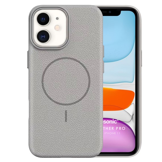 Microsonic Apple iPhone 11 Kılıf MagLeather Pro Gri 2