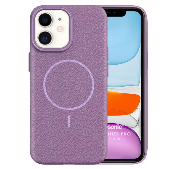 Microsonic Apple iPhone 11 Kılıf MagLeather Pro Lila 2