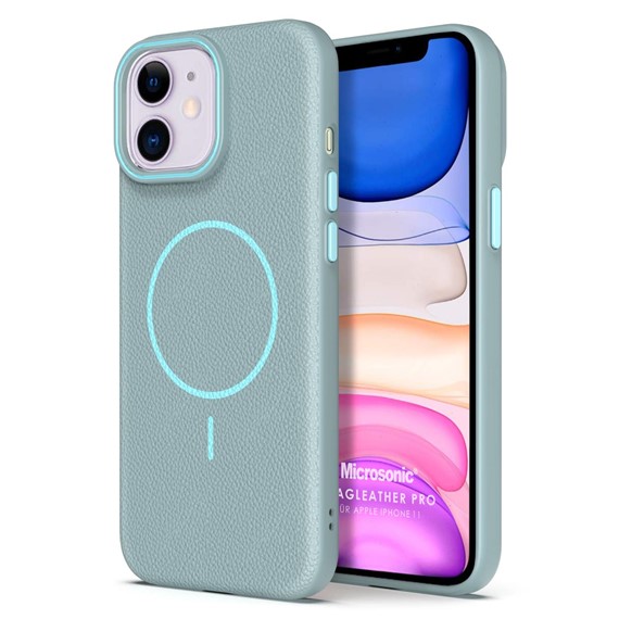 Microsonic Apple iPhone 11 Kılıf MagLeather Pro Mavi 1