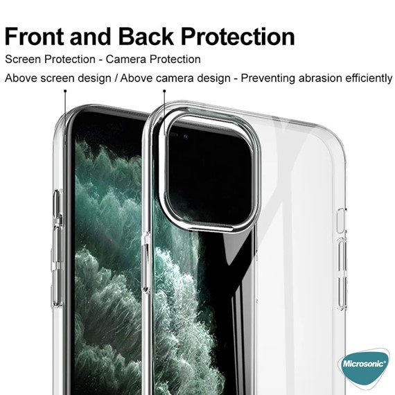Microsonic Apple iPhone 15 Kılıf Non Yellowing Crystal Clear Sararma Önleyici Kristal Şeffaf 7