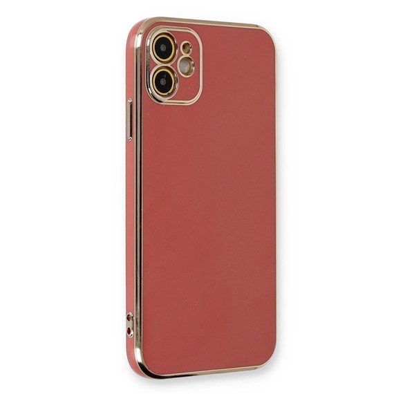 Microsonic Apple iPhone 12 Kılıf Olive Plated Kırmızı 1