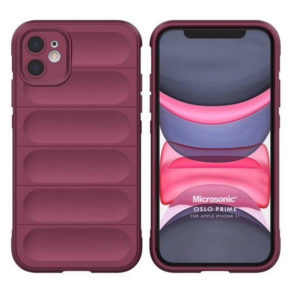 Microsonic Apple iPhone 11 Kılıf Oslo Prime Bordo 1