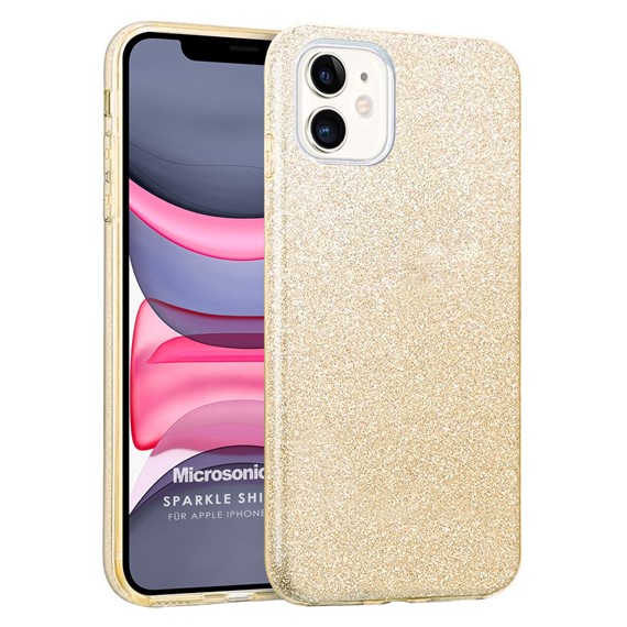 Microsonic Apple iPhone 11 Kılıf Sparkle Shiny Gold 1