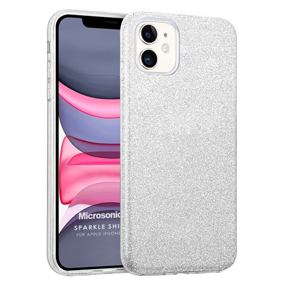 Microsonic Apple iPhone 11 Kılıf Sparkle Shiny Gümüş 1