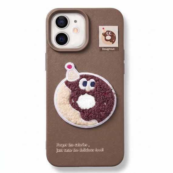 Microsonic Apple iPhone 11 Kılıf Stitched Puppy Plush Doughnut 1