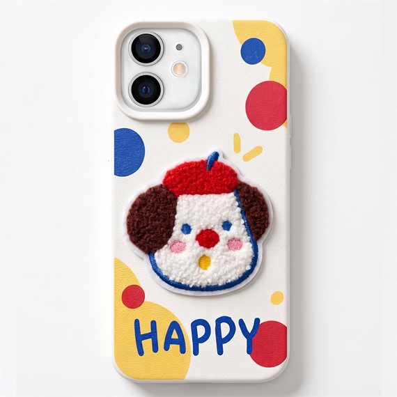 Microsonic Apple iPhone 11 Kılıf Stitched Puppy Plush Mutlu Köpek 1