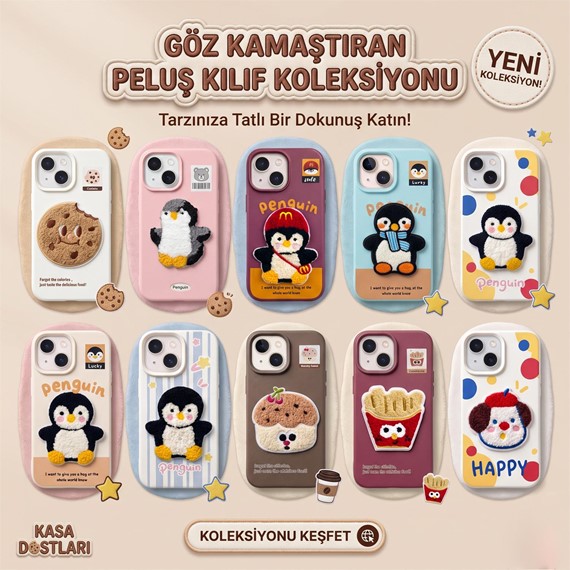 Microsonic Apple iPhone 17 Pro Kılıf Stitched Puppy Plush Doughnut 3