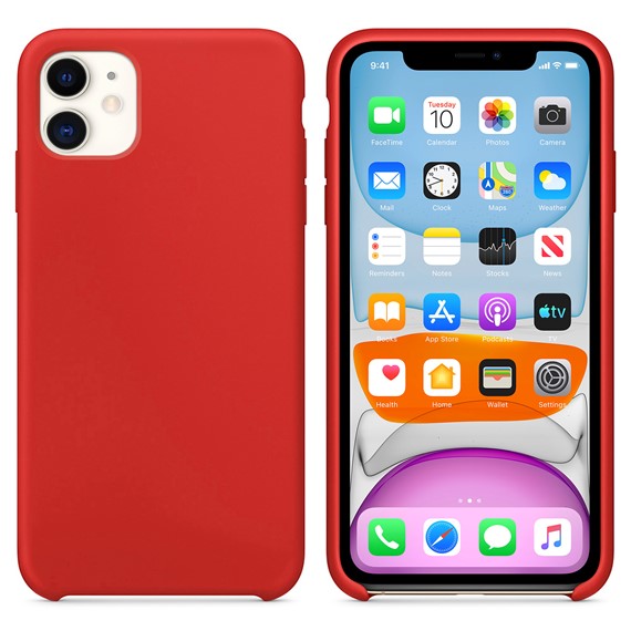 Microsonic Apple iPhone 11 6 1 Kılıf Liquid Lansman Silikon Kırmızı 1