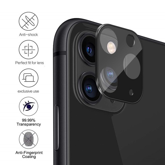 Microsonic Apple iPhone 11 Pro Max 6 5 Kamera Lens Koruma Camı V2 Siyah 3