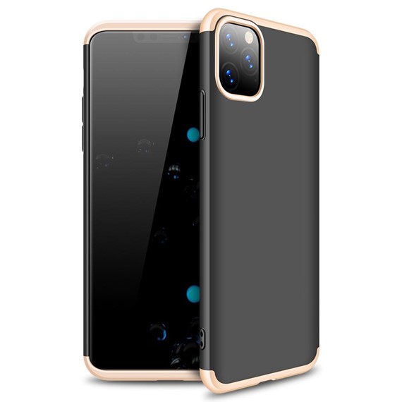 Microsonic Apple iPhone 11 Pro Max 6 5 Kılıf Double Dip 360 Protective Siyah Gold 1