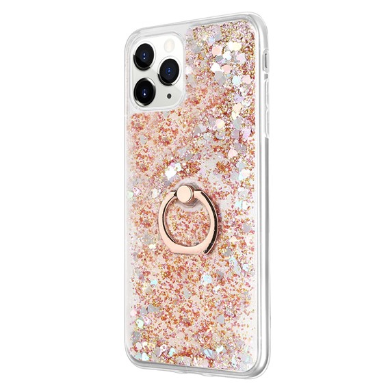 Microsonic Apple iPhone 11 Pro Kılıf Glitter Liquid Holder Gold 2