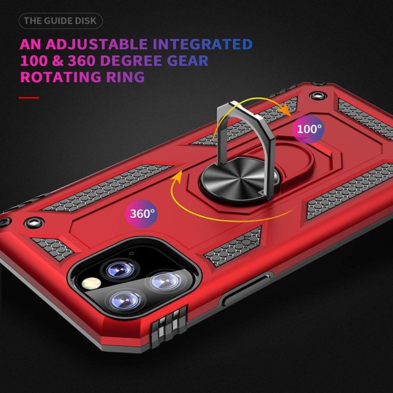 Microsonic Apple iPhone 11 Pro Max 6 5 Kılıf Military Ring Holder Gümüş 3