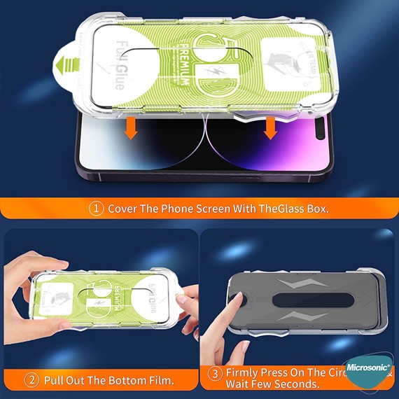 Microsonic Apple iPhone 11 Pro Magic Uygulama Aparatlı Tam Kapatan Ekran Koruyucu Siyah 3