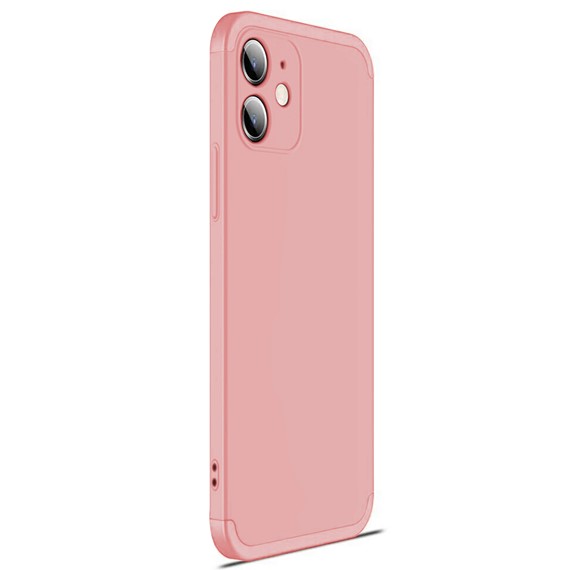 Microsonic Apple iPhone 12 Kılıf Double Dip 360 Protective Rose Gold 2