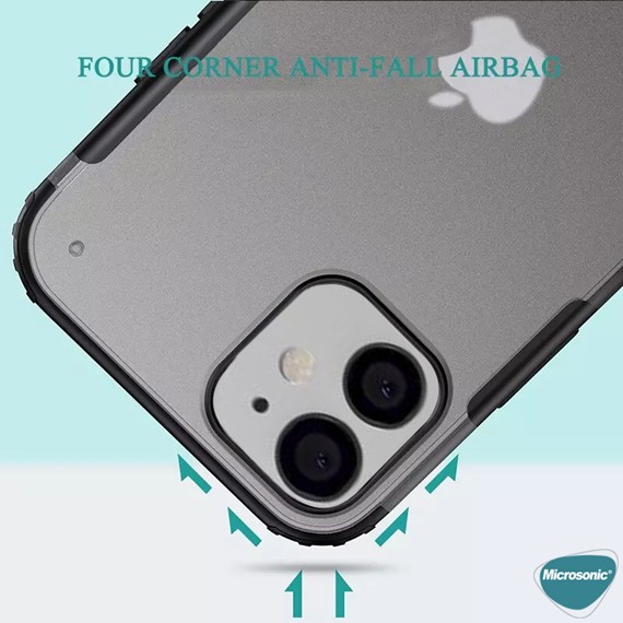 Microsonic Apple iPhone 12 Kılıf Frosted Frame Lacivert 3