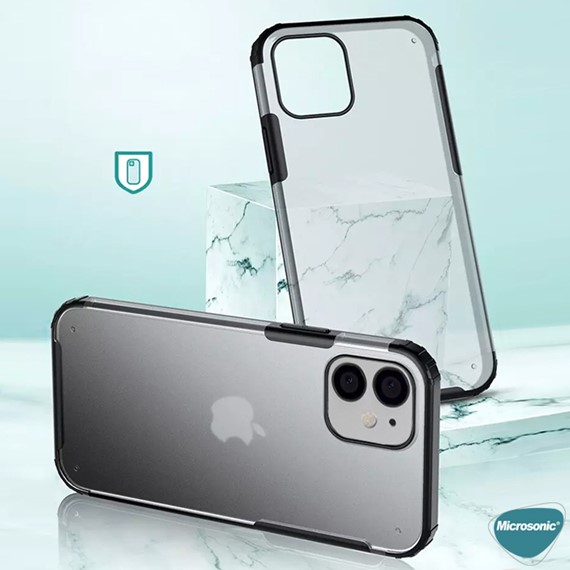 Microsonic Apple iPhone 12 Kılıf Frosted Frame Yeşil 4