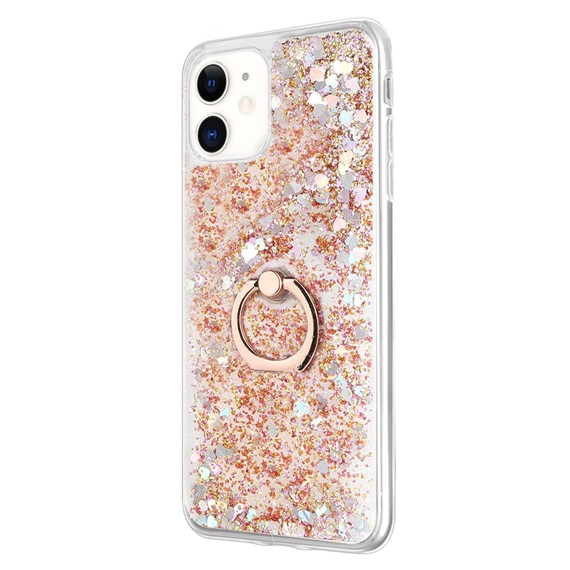 Microsonic Apple iPhone 12 Mini Kılıf Glitter Liquid Holder Gold 2