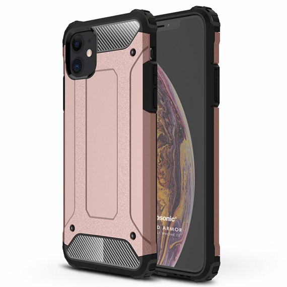 Microsonic Apple iPhone 12 Kılıf Rugged Armor Rose Gold 1