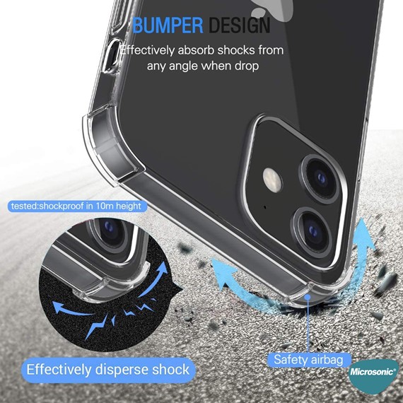 Microsonic Apple iPhone 12 Kılıf Shock Absorbing Şeffaf 4