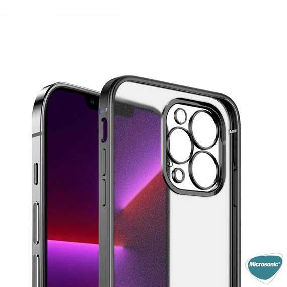 Microsonic Apple iPhone 12 Pro Max Kılıf Square Matte Plating Siyah 6
