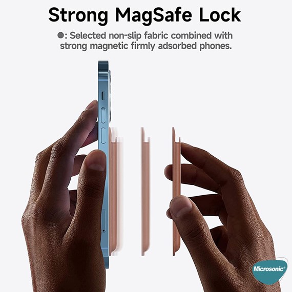 Microsonic Apple iPhone 12 Mini Leather Wallet MagSafe Sarı 3