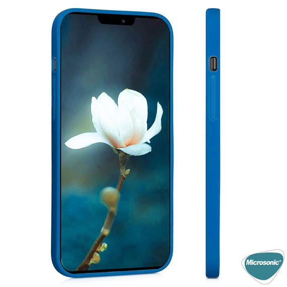 Microsonic Matte Silicone Apple iPhone 12 Mini Kılıf Lacivert 5