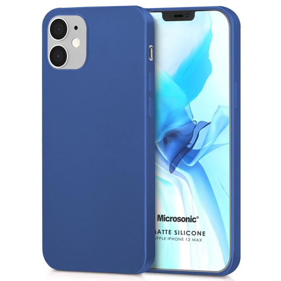 Microsonic Matte Silicone Apple iPhone 12 Mini Kılıf Lacivert 1