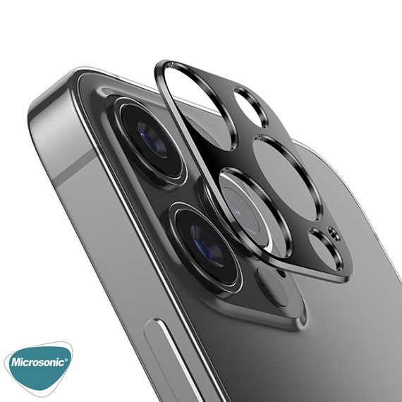 Microsonic Apple iPhone 12 Pro Max Kamera Lens Koruma Camı V2 Siyah 2