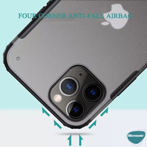 Microsonic Apple iPhone 12 Pro Kılıf Frosted Frame Siyah 3